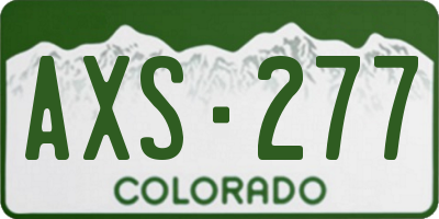CO license plate AXS277