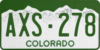CO license plate AXS278