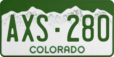 CO license plate AXS280