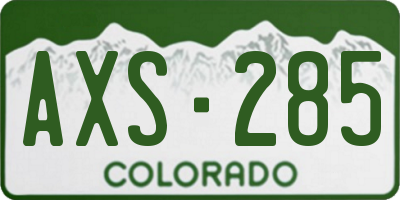 CO license plate AXS285