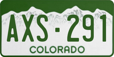 CO license plate AXS291