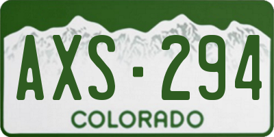 CO license plate AXS294