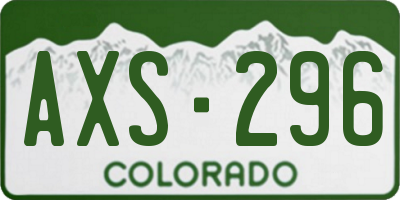 CO license plate AXS296