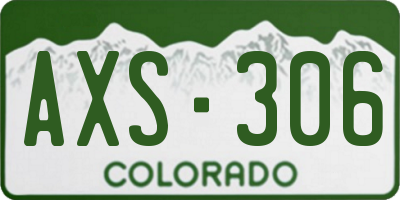 CO license plate AXS306
