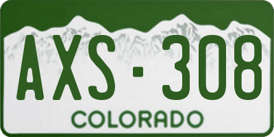 CO license plate AXS308
