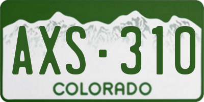 CO license plate AXS310