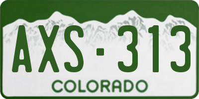 CO license plate AXS313