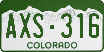 CO license plate AXS316