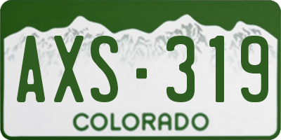 CO license plate AXS319