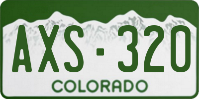 CO license plate AXS320