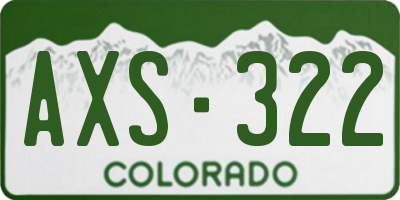 CO license plate AXS322