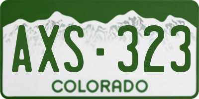CO license plate AXS323