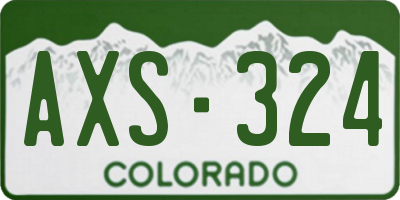 CO license plate AXS324