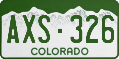 CO license plate AXS326