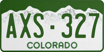 CO license plate AXS327