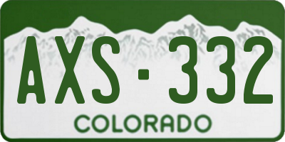 CO license plate AXS332