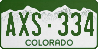 CO license plate AXS334