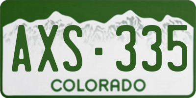 CO license plate AXS335