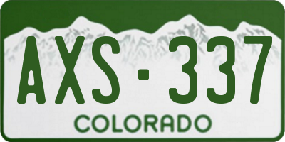 CO license plate AXS337