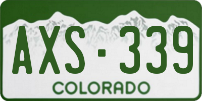 CO license plate AXS339