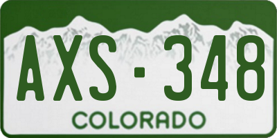 CO license plate AXS348