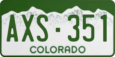 CO license plate AXS351