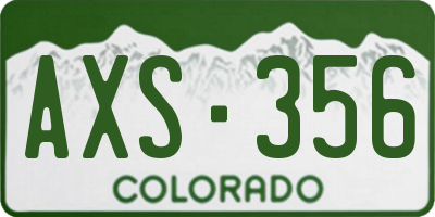 CO license plate AXS356