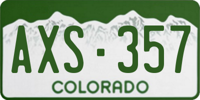 CO license plate AXS357
