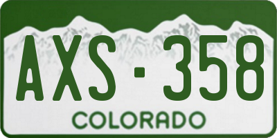 CO license plate AXS358