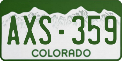 CO license plate AXS359