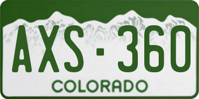 CO license plate AXS360