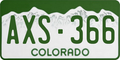 CO license plate AXS366