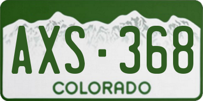 CO license plate AXS368