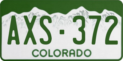 CO license plate AXS372