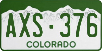 CO license plate AXS376
