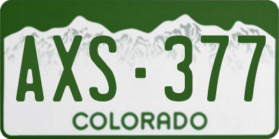 CO license plate AXS377