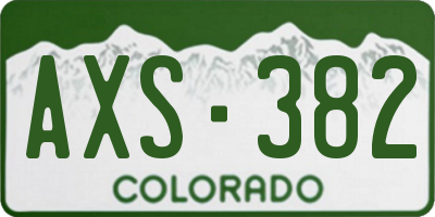 CO license plate AXS382