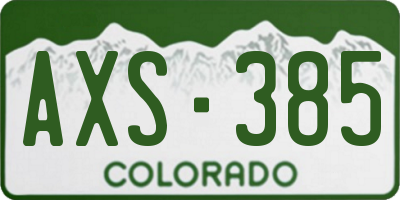 CO license plate AXS385