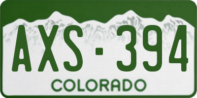 CO license plate AXS394