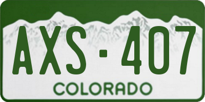 CO license plate AXS407