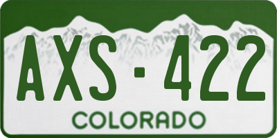CO license plate AXS422