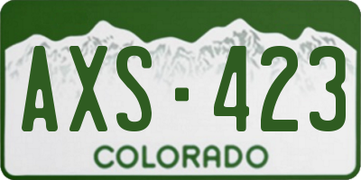 CO license plate AXS423
