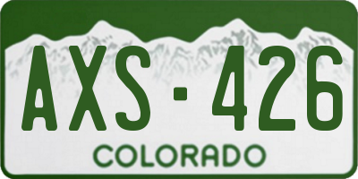 CO license plate AXS426
