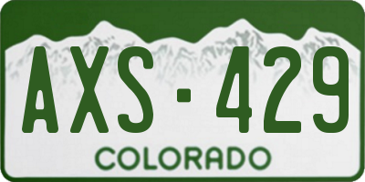 CO license plate AXS429
