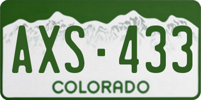 CO license plate AXS433