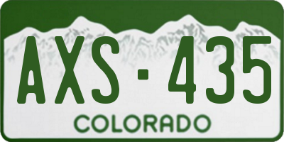 CO license plate AXS435