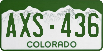 CO license plate AXS436