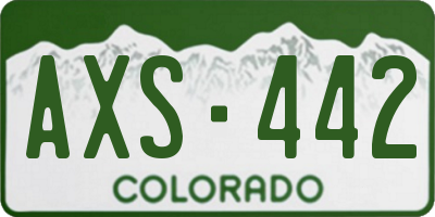 CO license plate AXS442