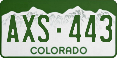 CO license plate AXS443