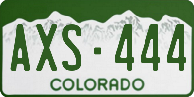 CO license plate AXS444